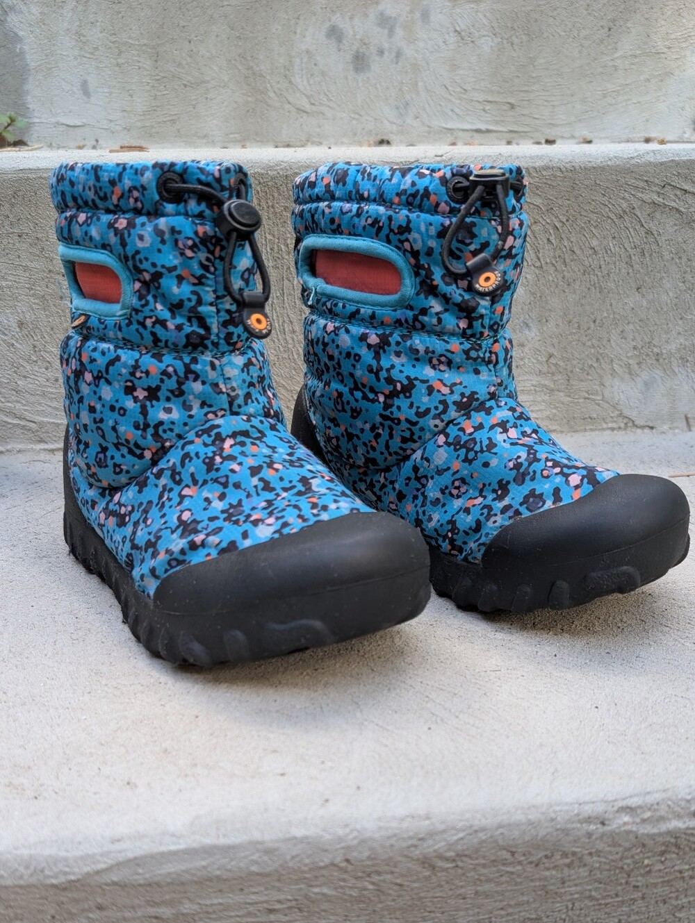 Bogs Kids Blue Floral Snow Boots - Waterproof Winter Boots Kids Size 3